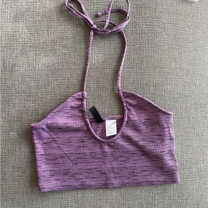 H&M Purple Melange Halter Crop Top